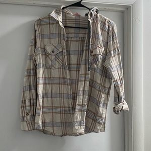 Women’s flannel with hood, Size Small!